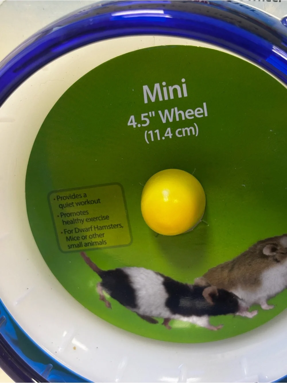 Kaytee Small Animal Premium Quality Exercise Wheel Silent Spinner Blue & White